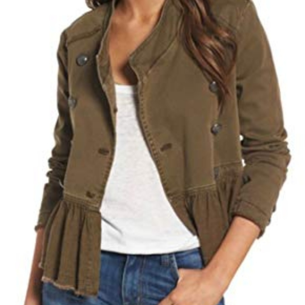 FREE PEOPLE Women's Military Fringe Jacket Small